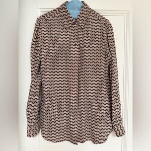 Equipment Pink and Black Zigzag Button-Down Shirt